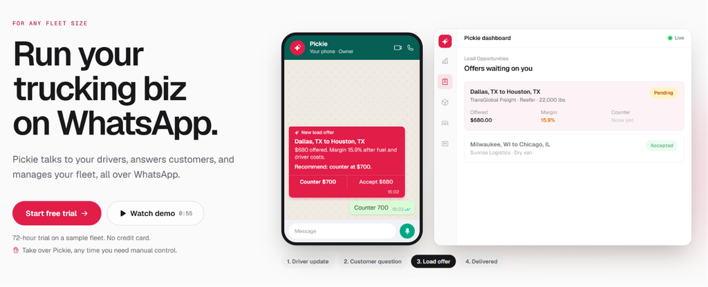 Introducing Pickie: Dispatch over WhatsApp for Small Fleets 6 dispatch-over-whatsapp-logistics-automation-pickie