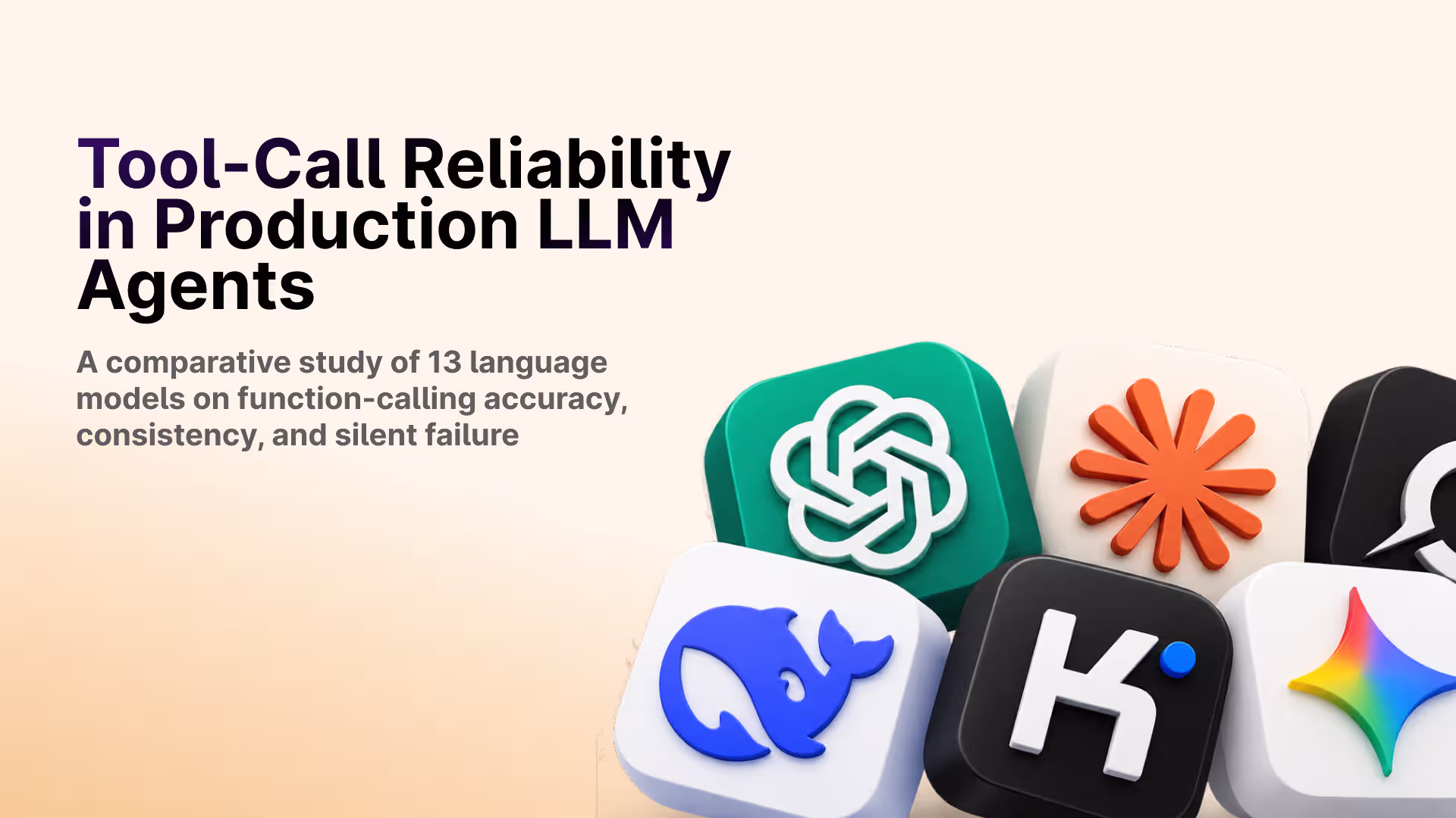Report cover with title and executive summary text about function-calling reliability in LLM agents